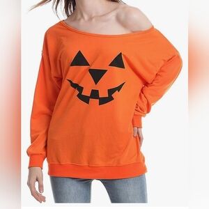 Pumpkin off the shoulder shirt